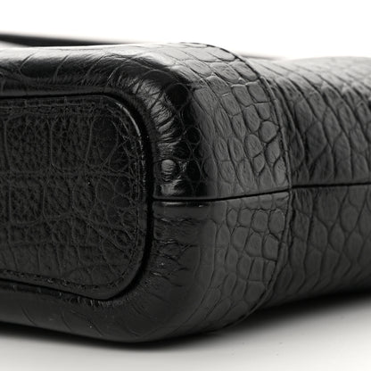 Chanel Calfskin Crocodile Embossed Small Gabrielle Cocodile Hobo Black 10 of 10