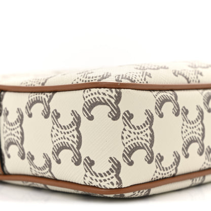 Celine Triomphe Canvas Medium Messenger Bag Tan Ecru 9 of 10