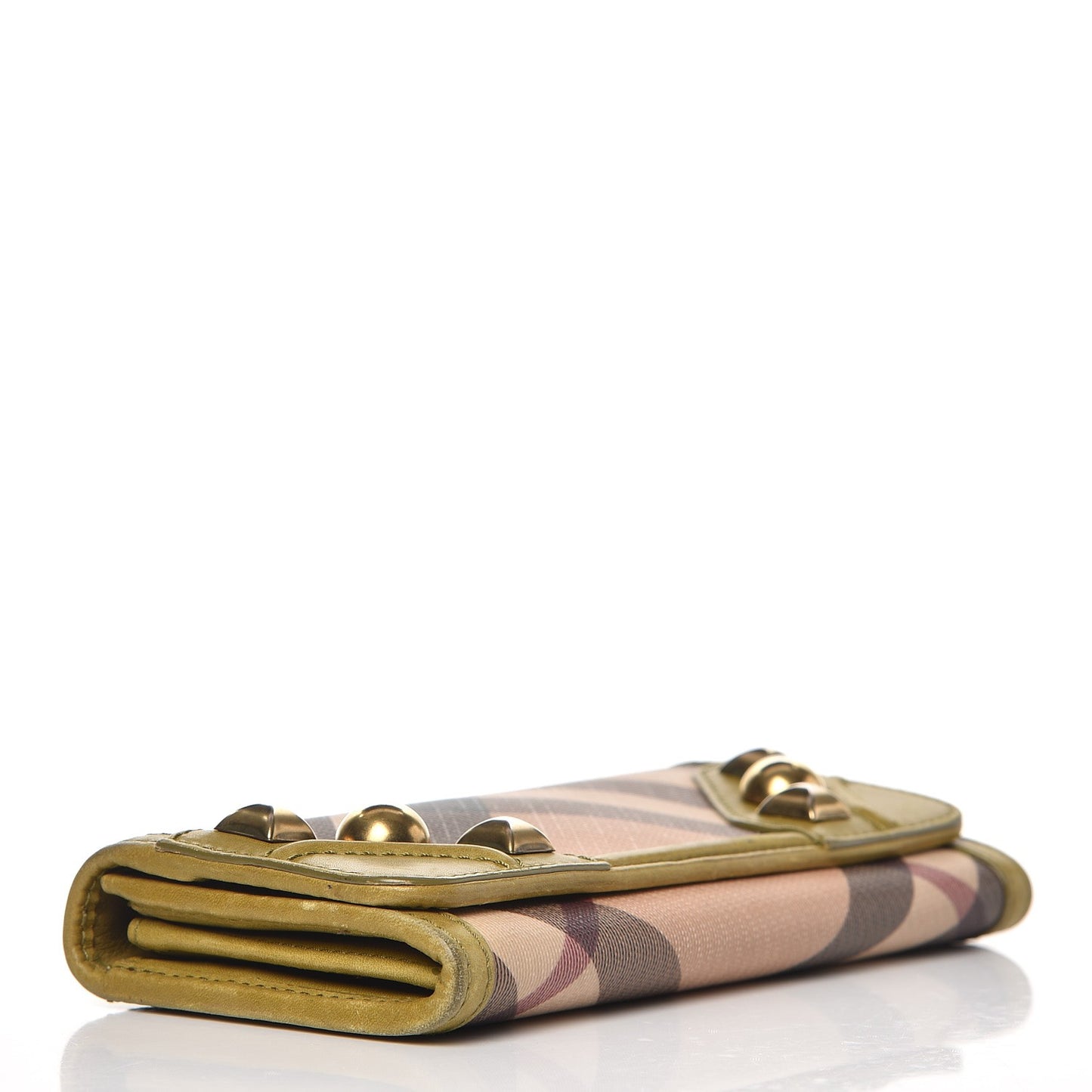 Nova Check Mega Stud Continental Wallet Green