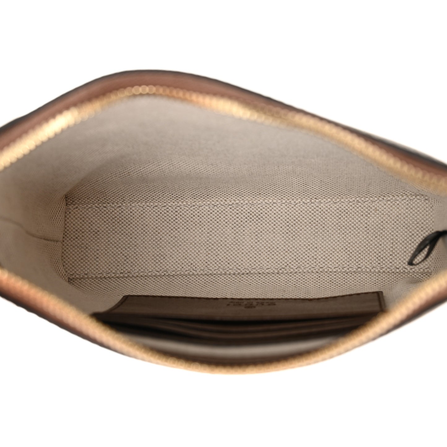 GG Supreme Monogram Azalea Calfskin Small Retro Interlocking G Wristlet Messenger Bag Beige Ebony Brown Sugar