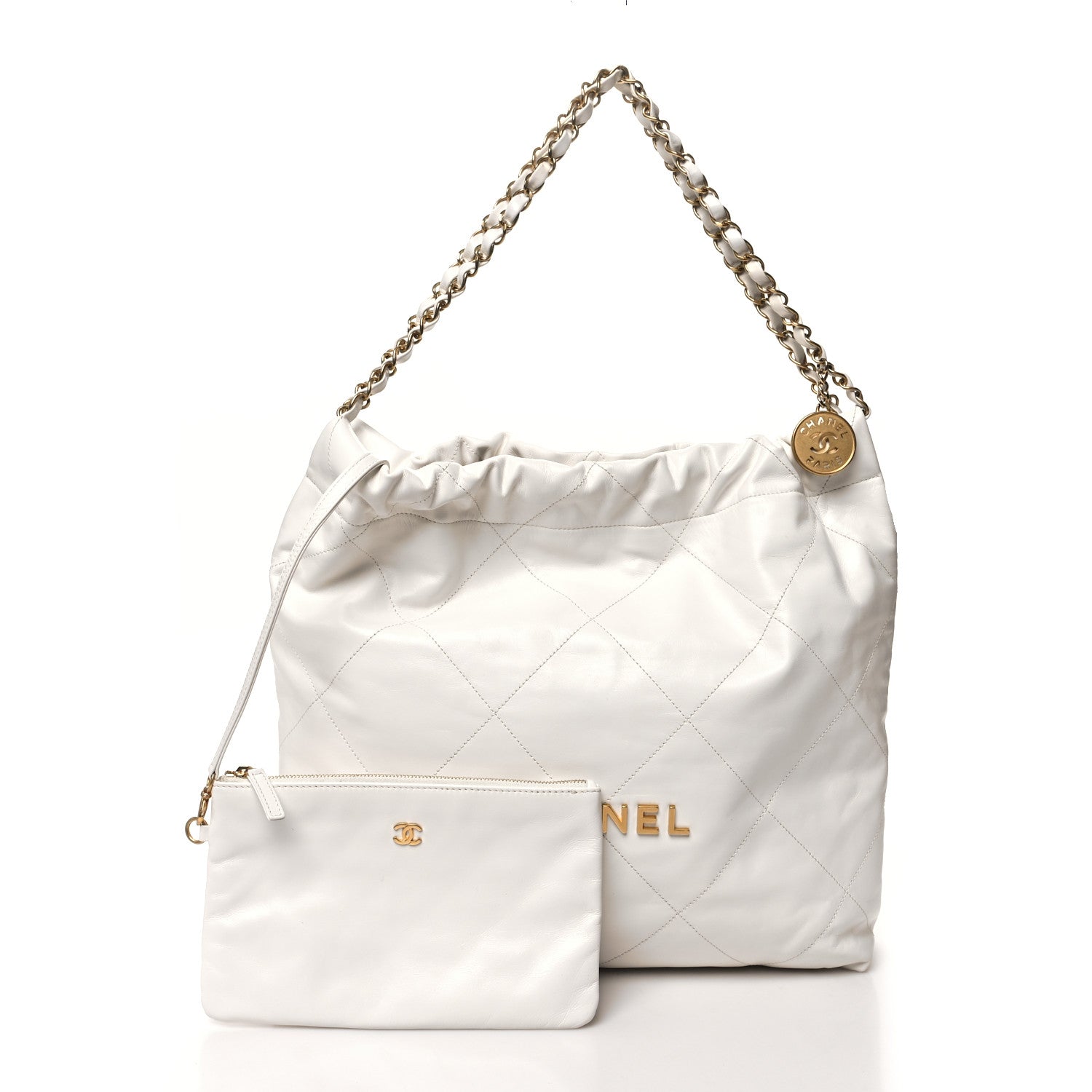 Chanel Shiny Calfskin Quilted Chanel 22 White 3 of 11