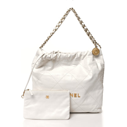 Chanel Shiny Calfskin Quilted Chanel 22 White 3 of 11