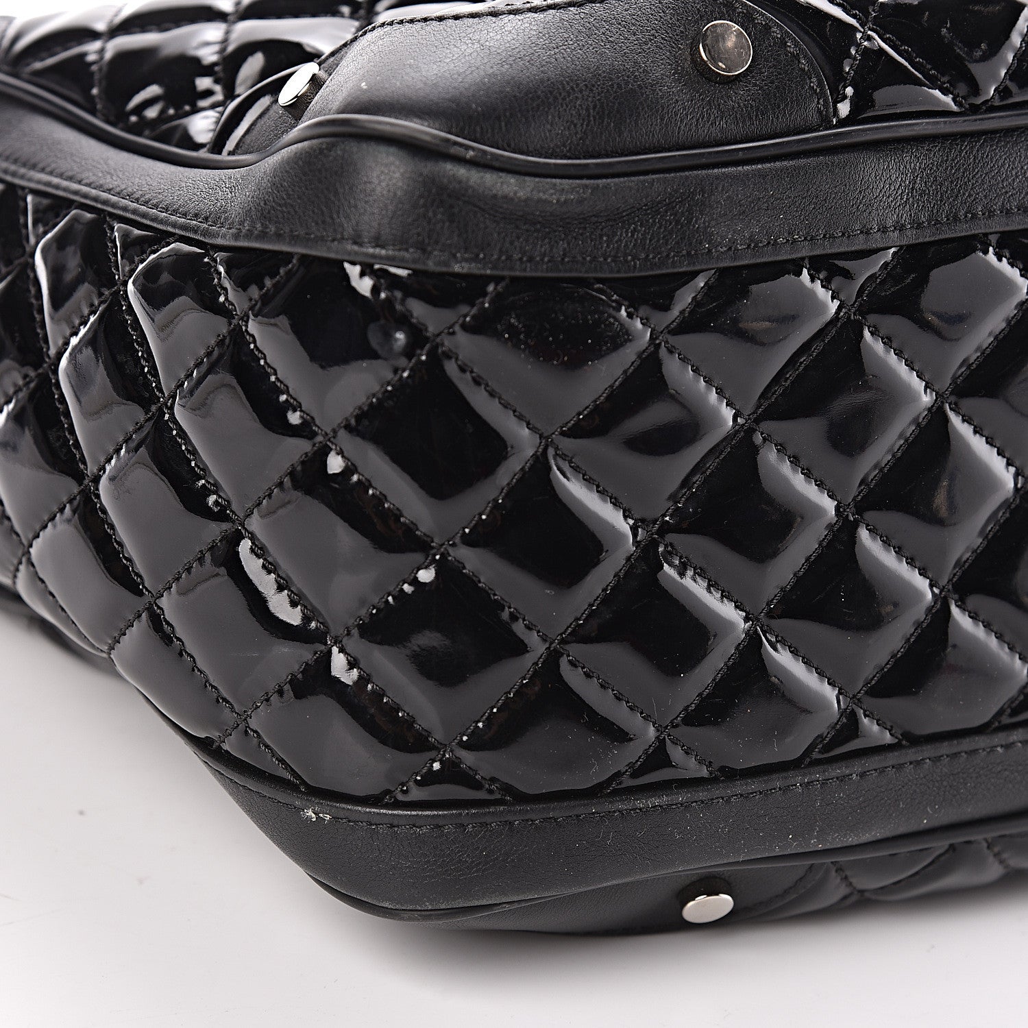 Chanel Patent Quilted Travel Bag Black 13 of 16