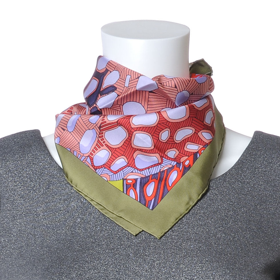 Hermes Silk Twill Grands Fonds Pocket Square Scarf 4 of 7