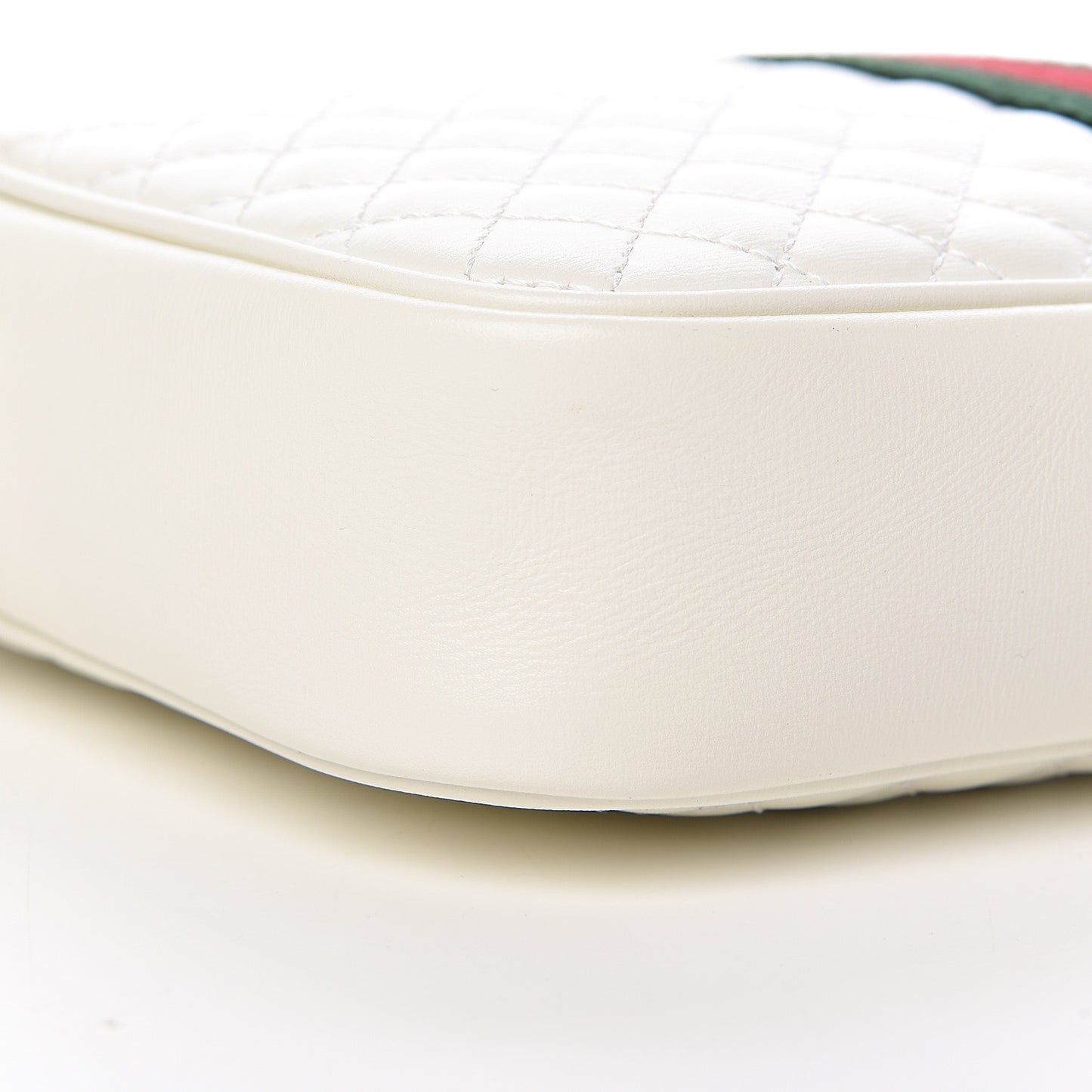 Calfskin Web Trapuntata Small Shoulder Bag Off White