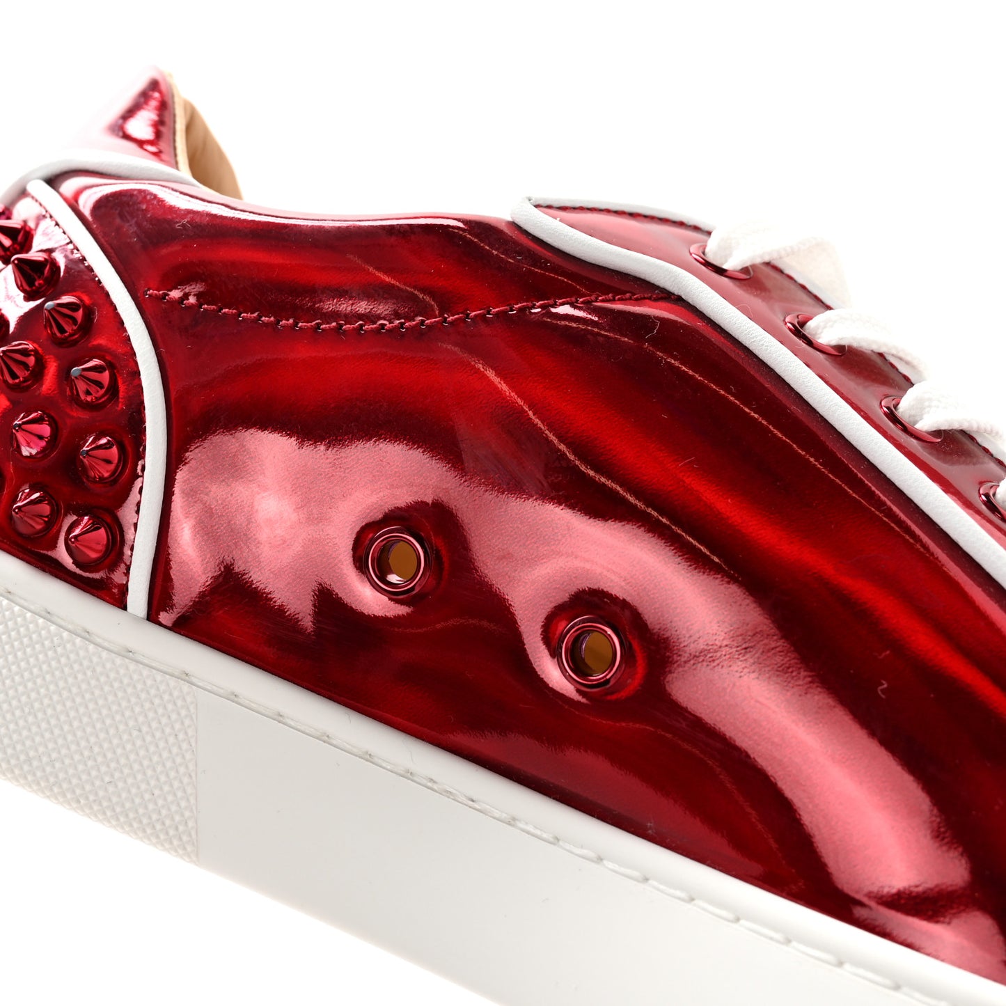 Metallic Patent Mens Seavaste 2 Orlato Flat Sneakers 42 Red