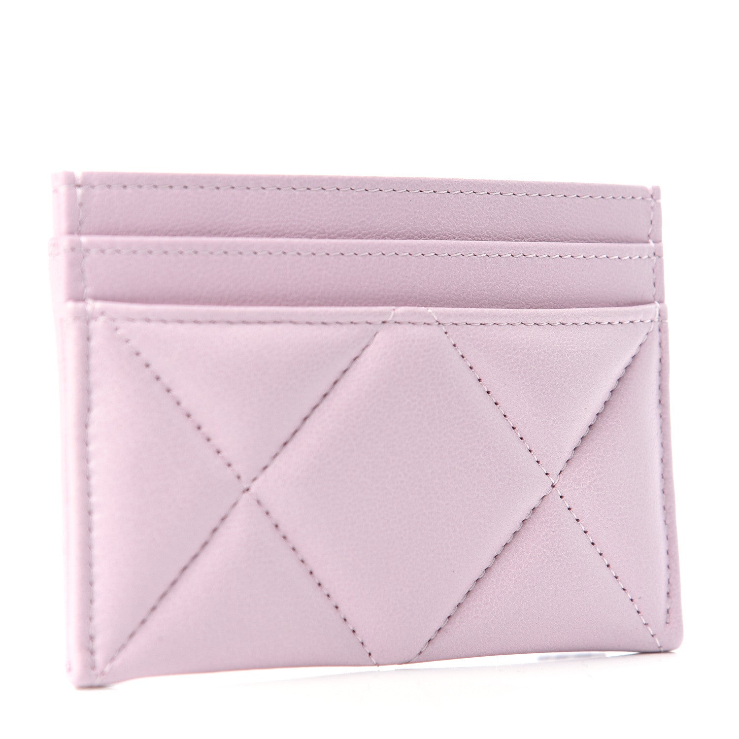 Chanel Lambskin Quilted Chanel 19 Card Holder Light Pink 3 of 9