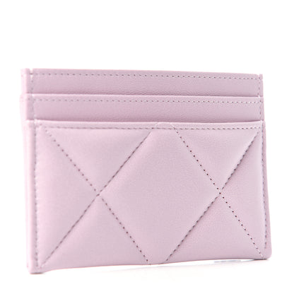 Chanel Lambskin Quilted Chanel 19 Card Holder Light Pink 3 of 9