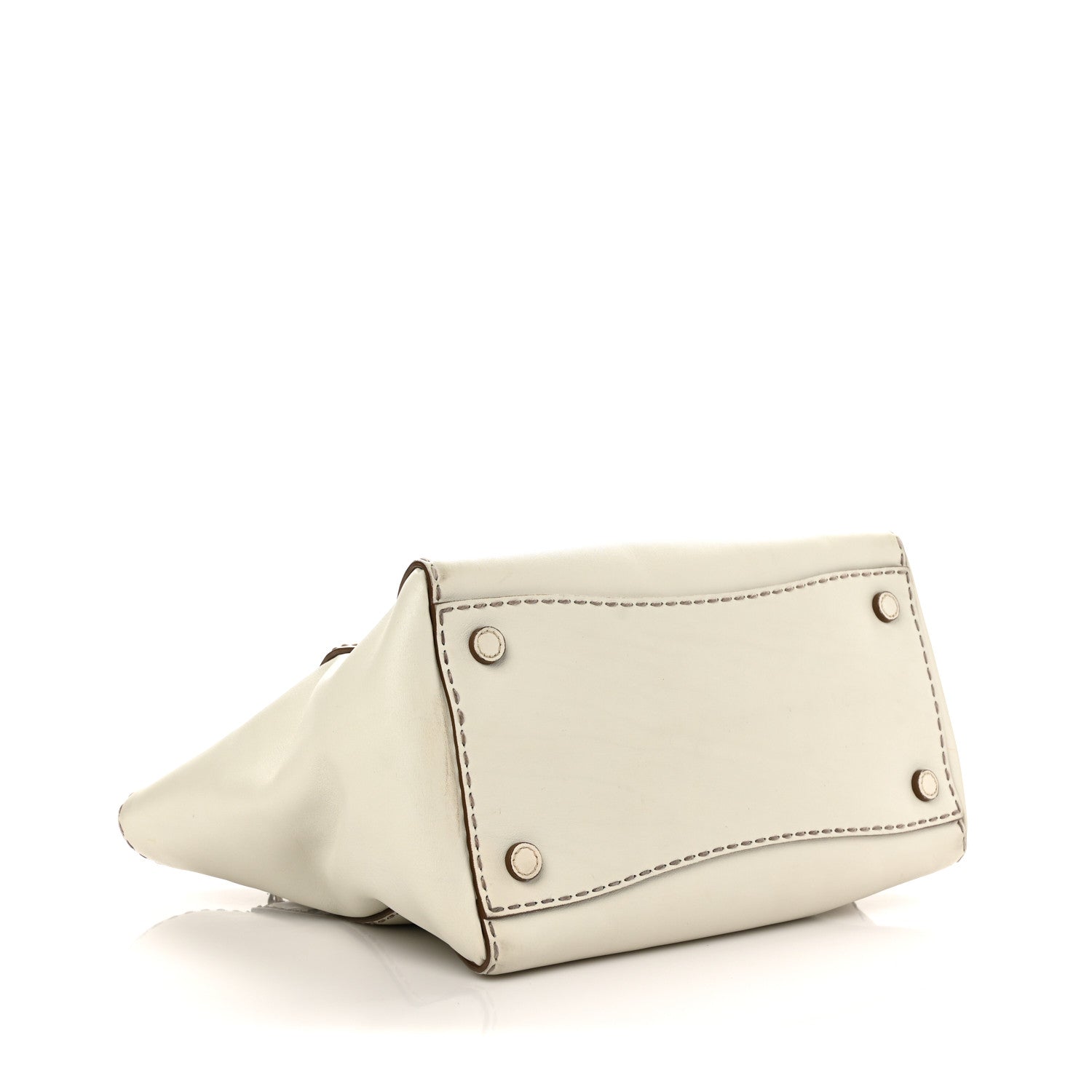 Prada City Calf Small Hand Stitched Galleria Double Zip Tote White 3 of 8