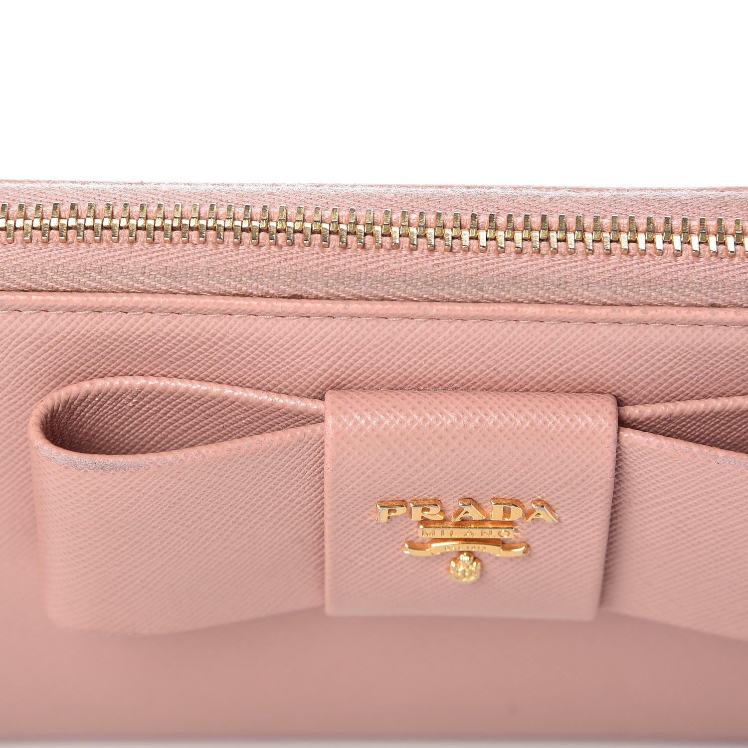 Prada Saffiano Fiocco Bow Zip Around Wallet Orchidea 21 of 24