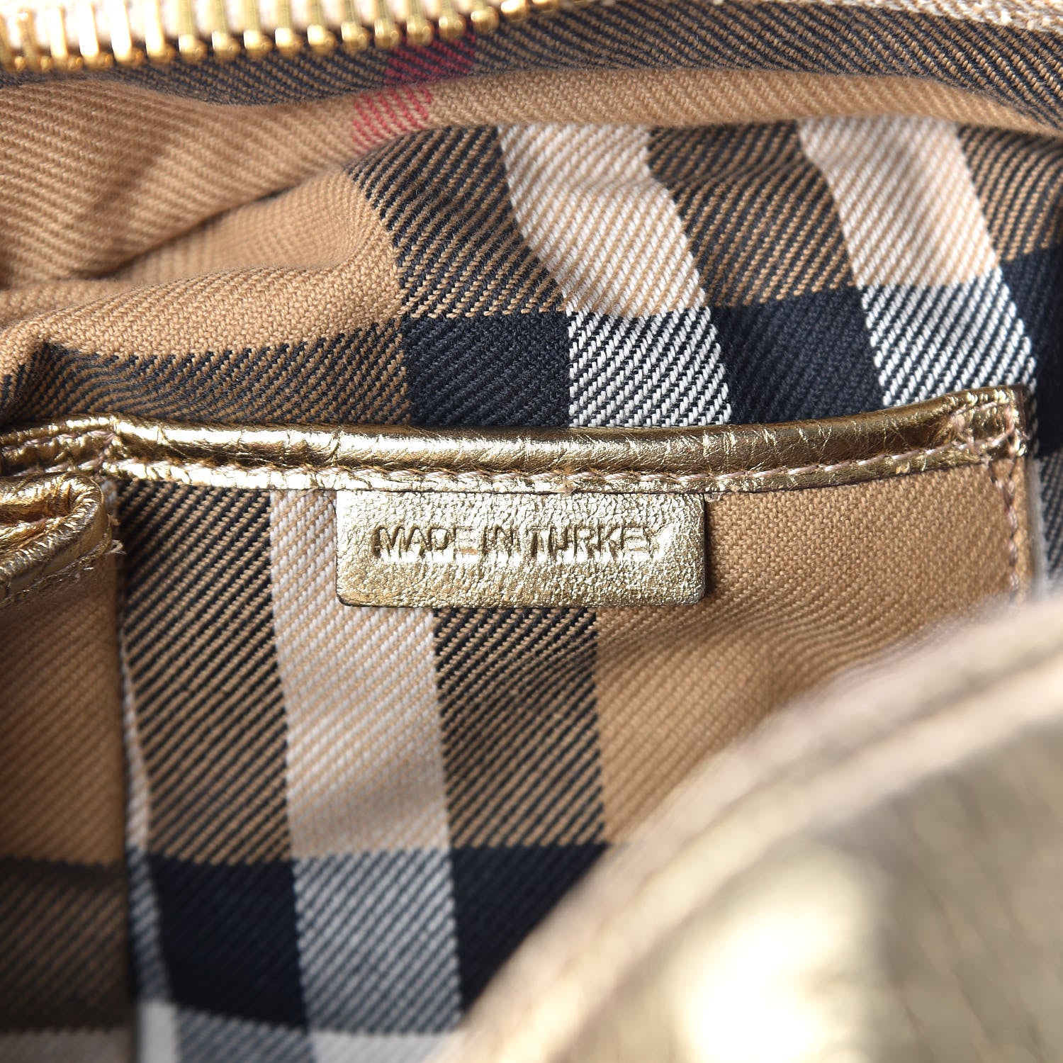 Burberry Metallic Calfskin Ashbury Gold 9 of 14