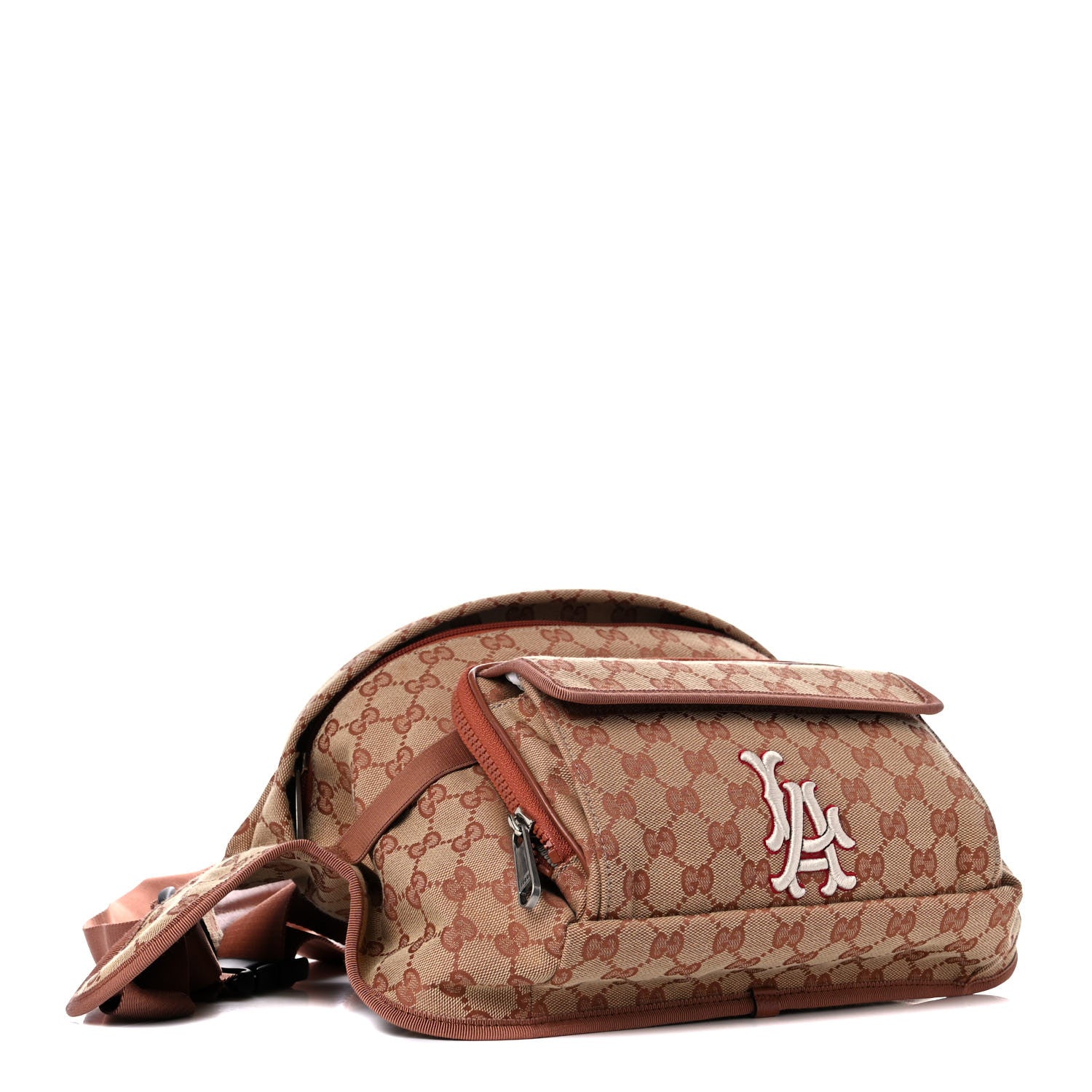 Gucci X MLB GG Monogram LA Dodgers Convertible Belt Bag Beige Ruggine Ivory 4 of 12