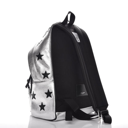 Saint Laurent Metallic Buffalo Star Hunting Backpack Silver Black 2 of 11
