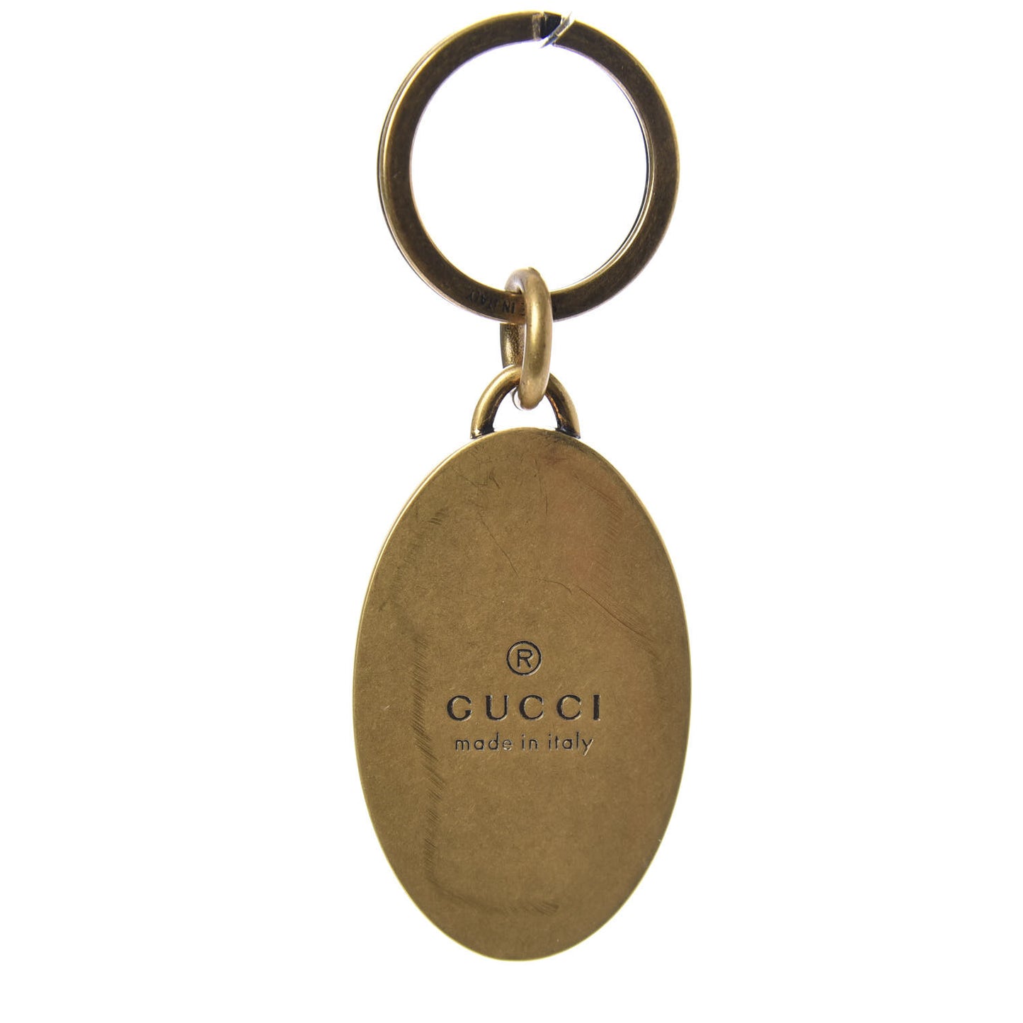 Enamel Double G Key Chain Black Gold