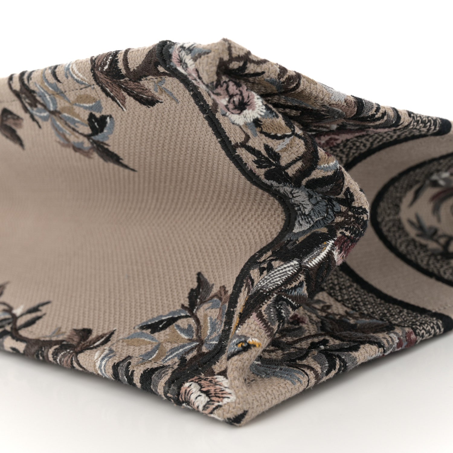 Christian Dior Canvas Embroidered Jardin D'Hiver Medium Book Tote Beige Multicolor 10 of 11