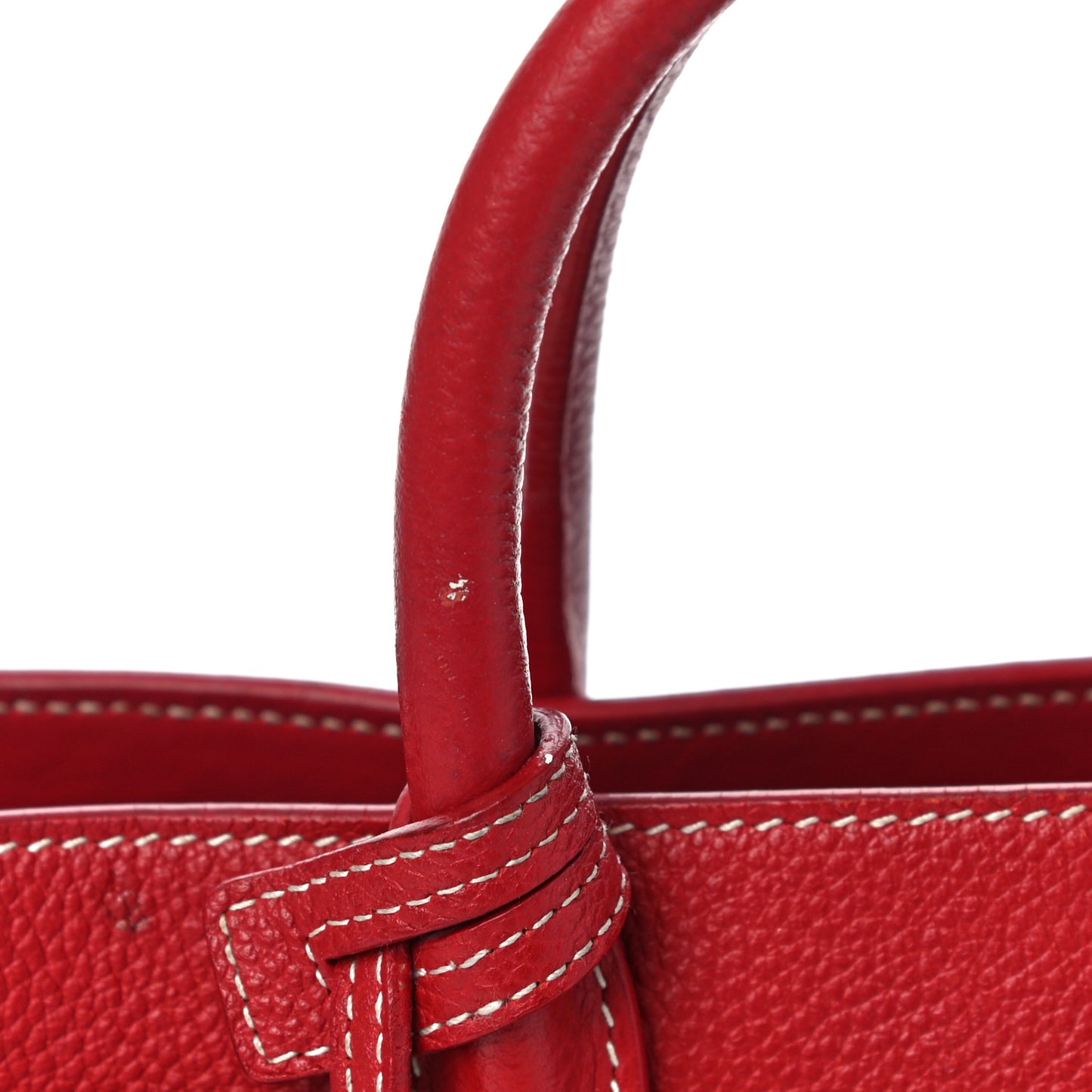 Grained Calfskin Nano Sac De Jour Lipstick Red