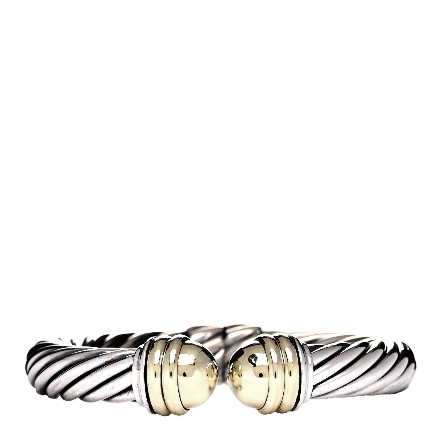 David Yurman Sterling Silver 14K Yellow Gold 10mm Cable Classics Bracelet 1 of 4