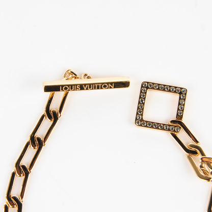 Louis Vuitton Swarovski Crystal Flower Power Necklace Gold 4 of 6