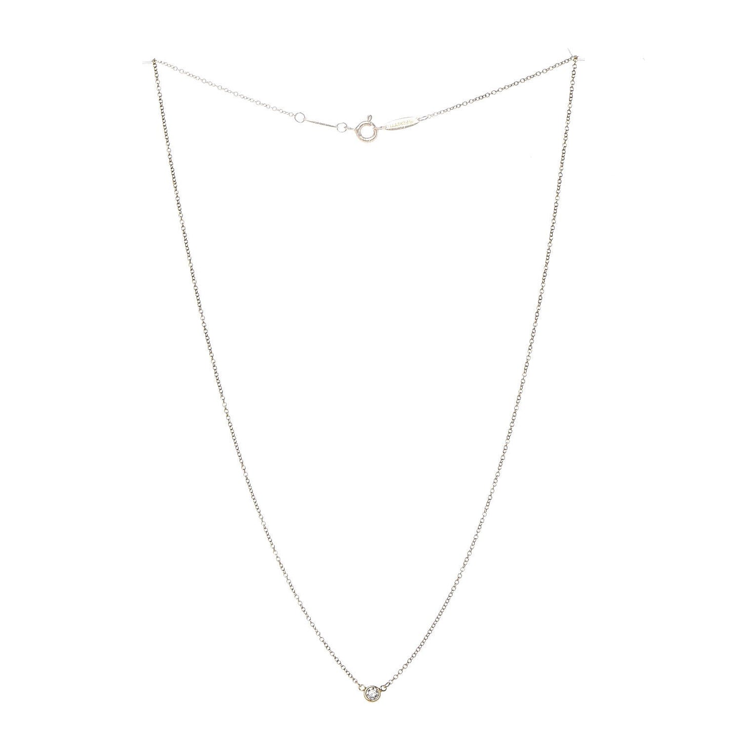 18K Yellow Gold Diamond .12ct Elsa Peretti Diamonds by the Yard Pendant Necklace