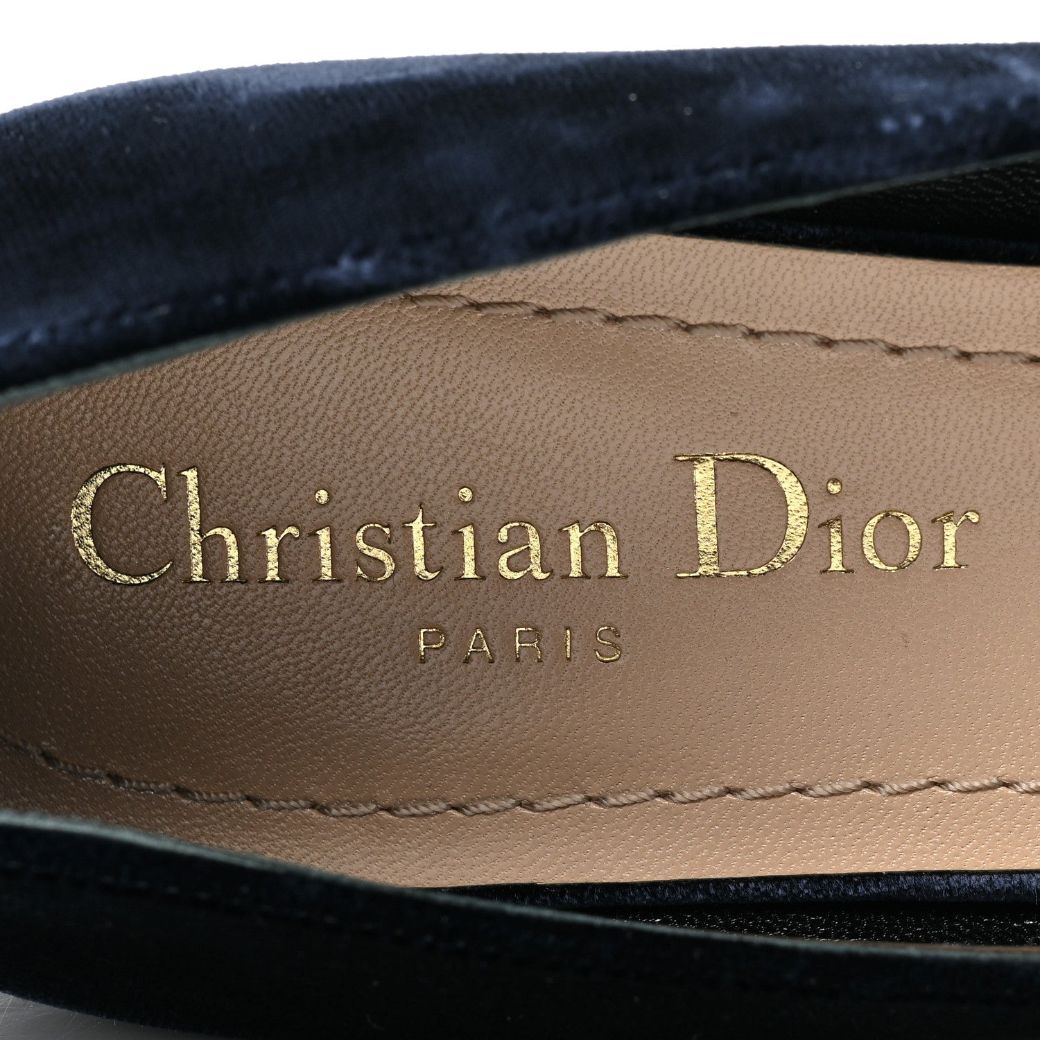 Christian Dior Velvet Baby-D Ballet Pumps 38 Deep Blue 7 of 8