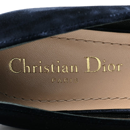 Christian Dior Velvet Baby-D Ballet Pumps 38 Deep Blue 7 of 8