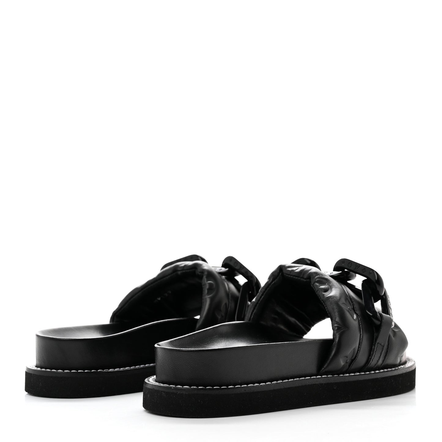 Calfskin Embossed Monogram Sunset Flat Comfort Mule 36 Black