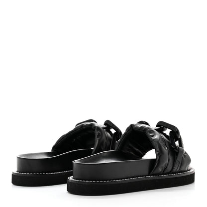 Louis Vuitton Calfskin Embossed Monogram Sunset Flat Comfort Mule 36 Black 4 of 9