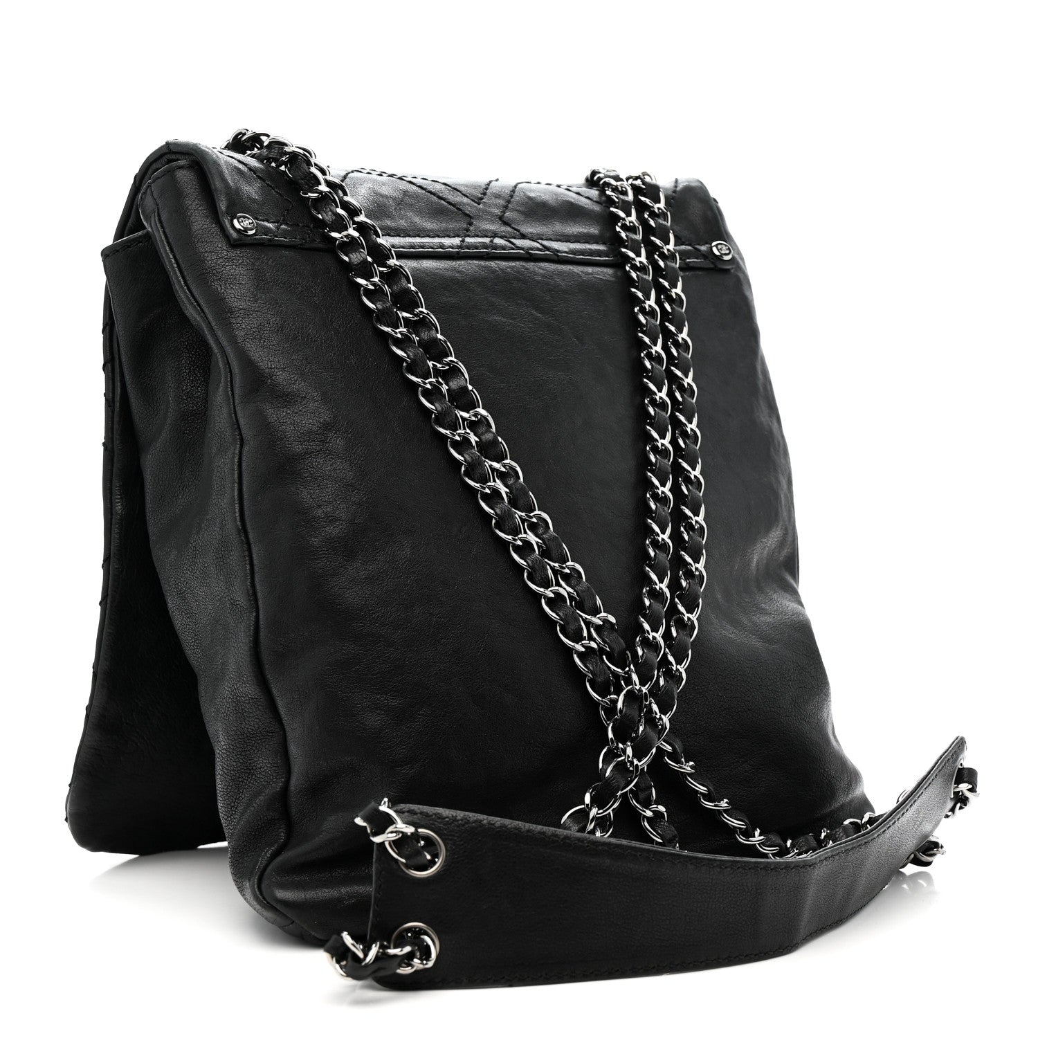 Chanel Calfskin Diamond Stitch Large Messenger Black 3 of 14