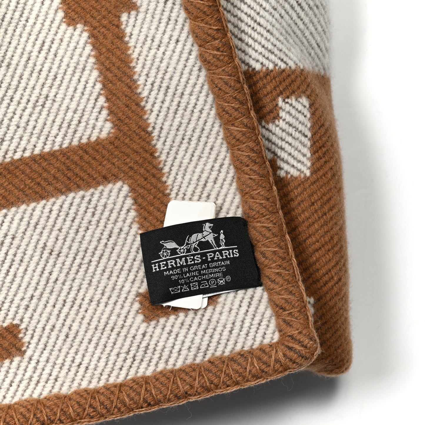 Wool Cashmere Avalon Blanket Ecru Camel