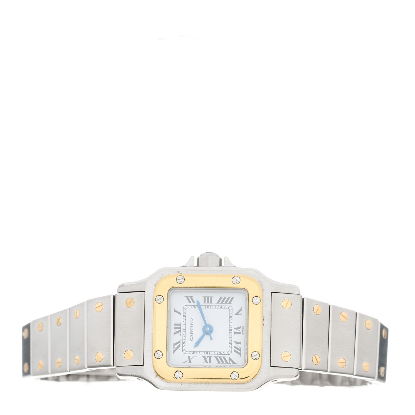 Stainless Steel 18K Yellow Gold 24mm Santos De Cartier Carree Automatic Watch
