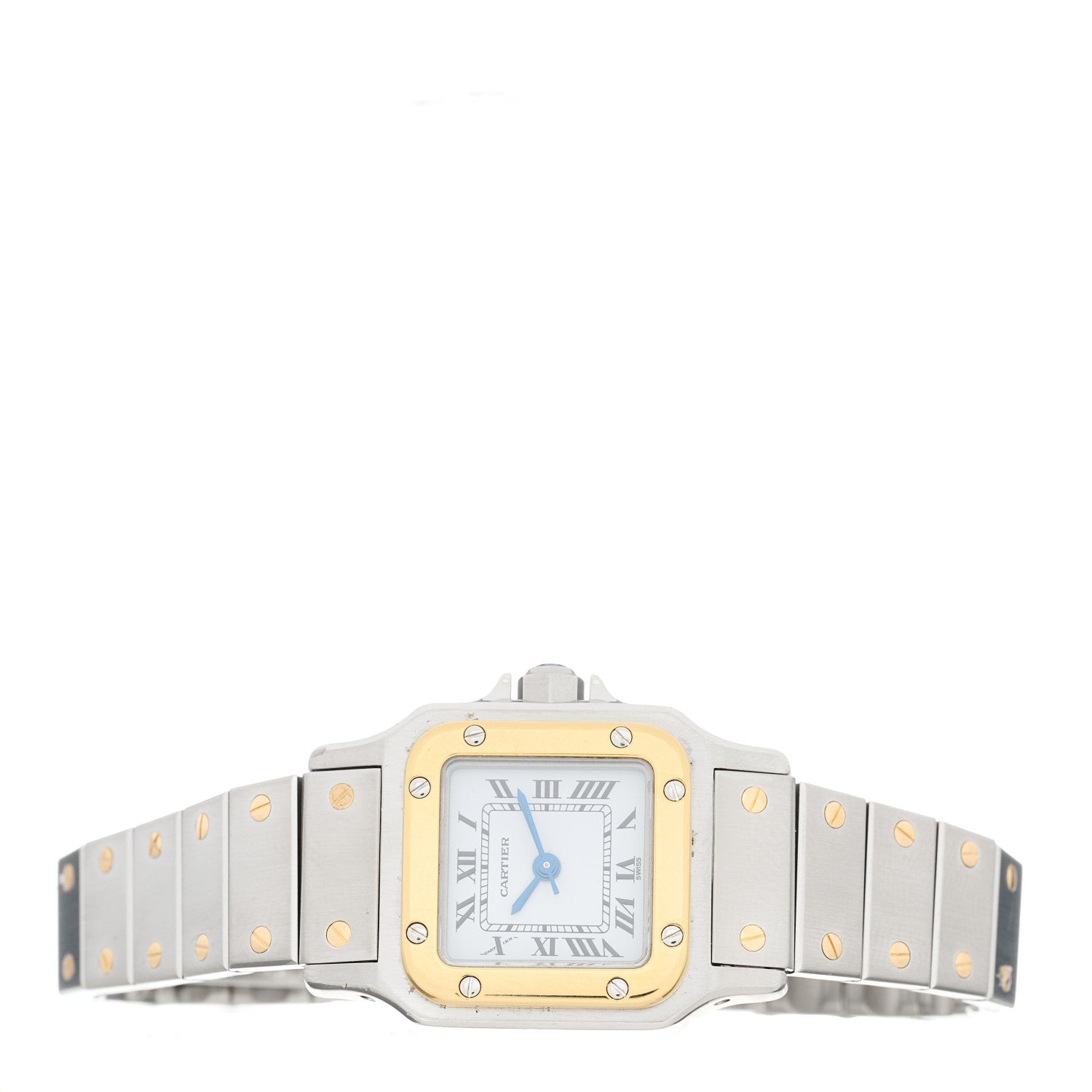 Cartier Stainless Steel 18K Yellow Gold 24mm Santos De Cartier Carree Automatic Watch 2 of 4