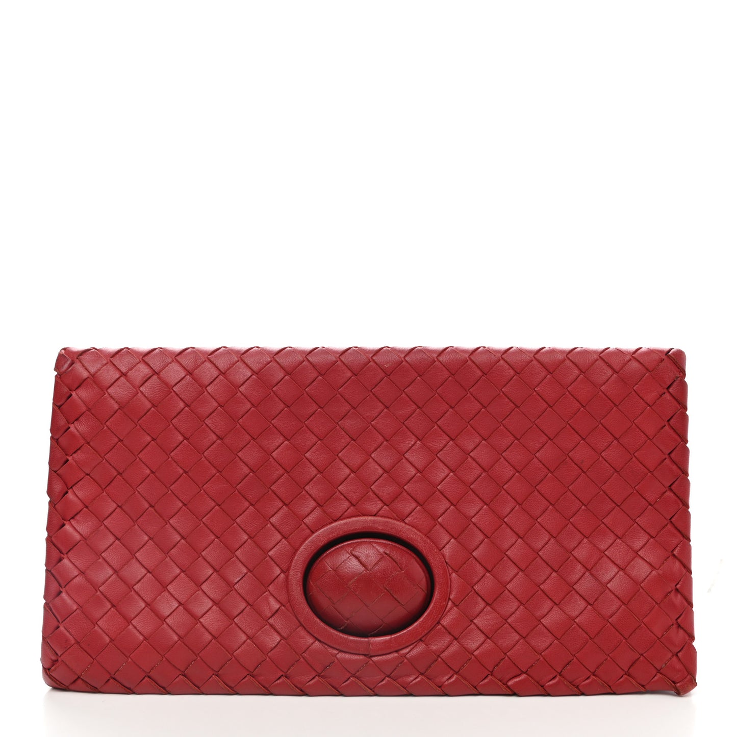 Nappa Intrecciato Turnlock Clutch Blood