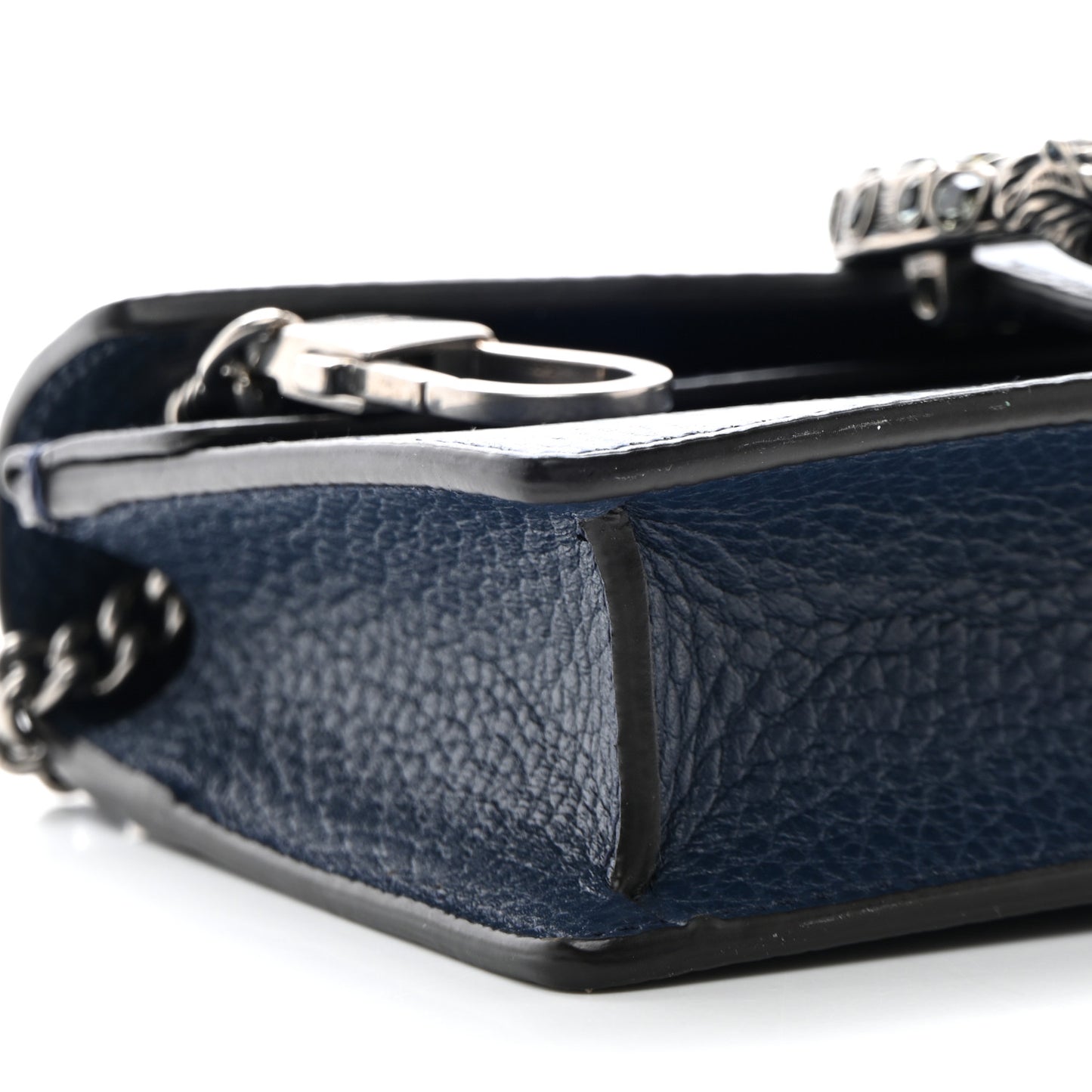 Dollar Calfskin Crystal Super Mini Dionysus Shoulder Bag Blue Agata Black Diamond