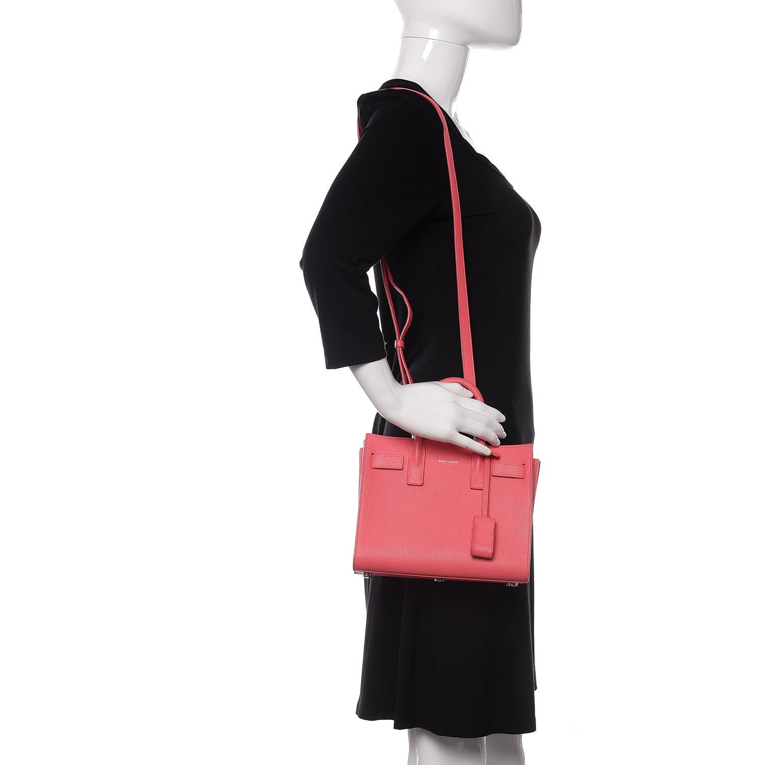 Saint Laurent Grained Calfskin Nano Sac De Jour Coral 2 of 12