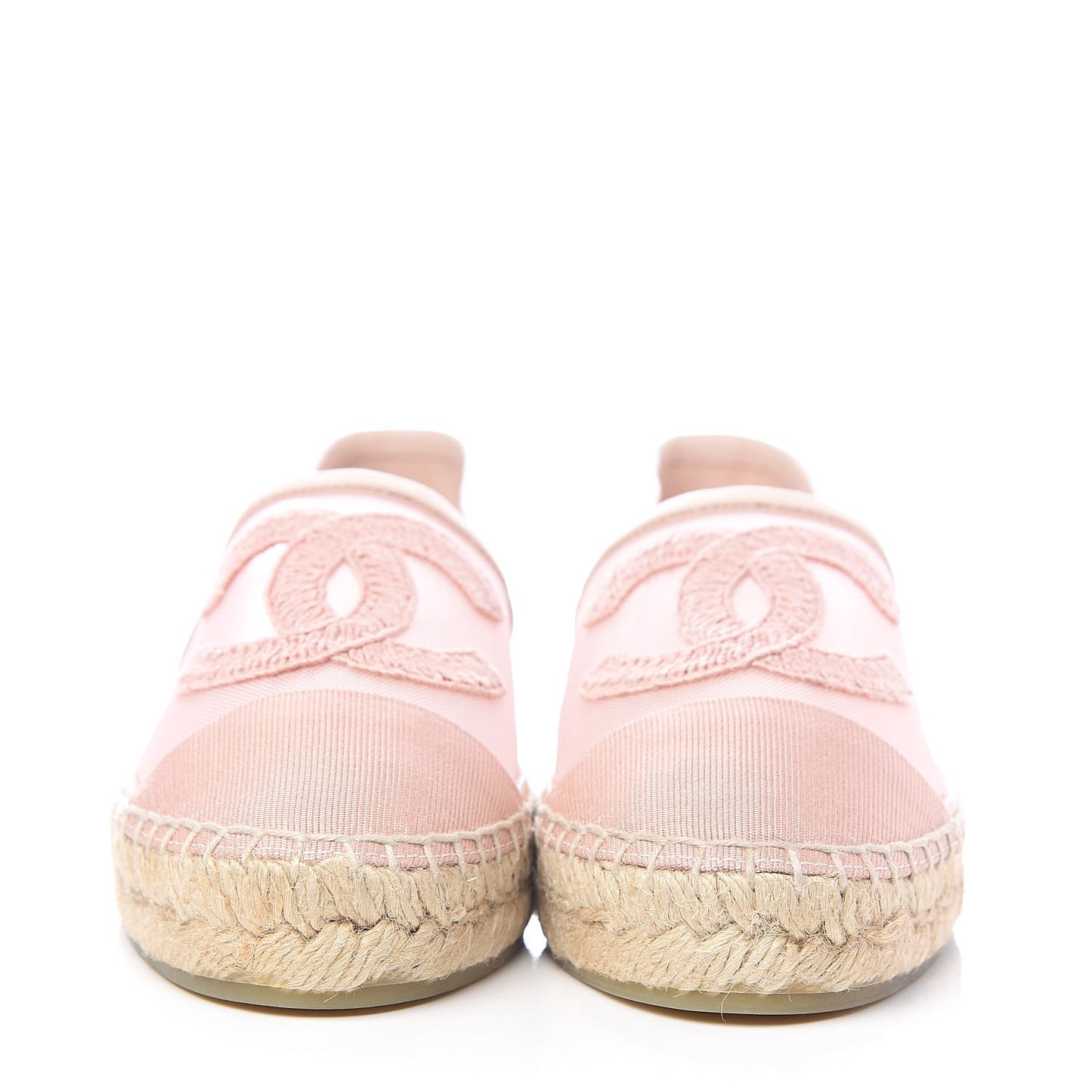 Mesh Grosgrain CC Espadrilles 36 Pink