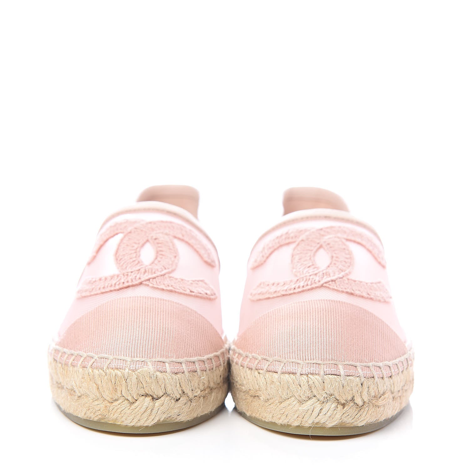 Chanel Mesh Grosgrain CC Espadrilles 36 Pink 2 of 9