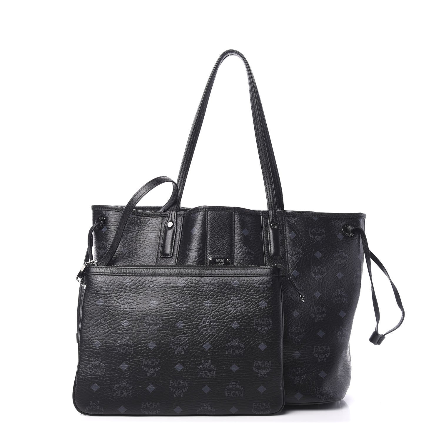MCM Visetos Medium Liz Reversible Shopper Tote Black 1 of 18