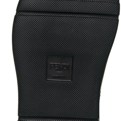 Fendi Calfskin FF Logo Mens Ankle Biker Boots 6 Asfalto Black 6 of 7