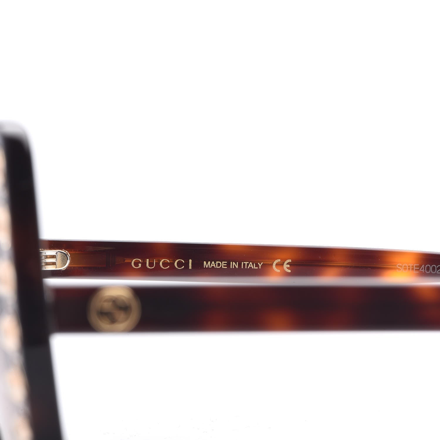 Gucci Acetate Crystal Oversize Sunglasses GG0148S Tortoise 6 of 6