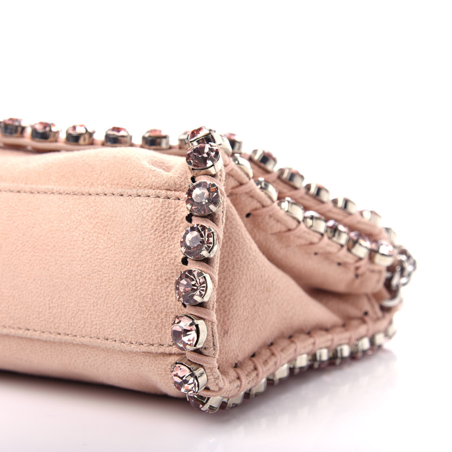 Stella McCartney Shaggy Deer Rhinestone Mini Falabella Crossbody Bag Powder 9 of 10