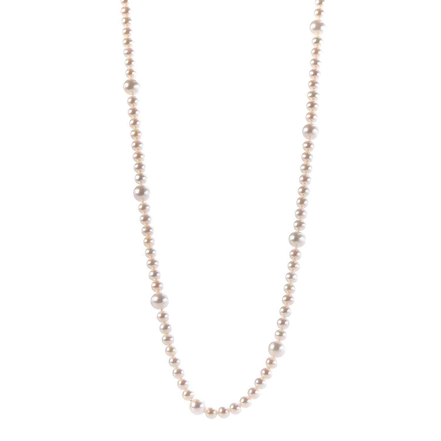 Tiffany Sterling Silver Pearl 5.5-9mm Ziegfeld Strand Necklace 1 of 5