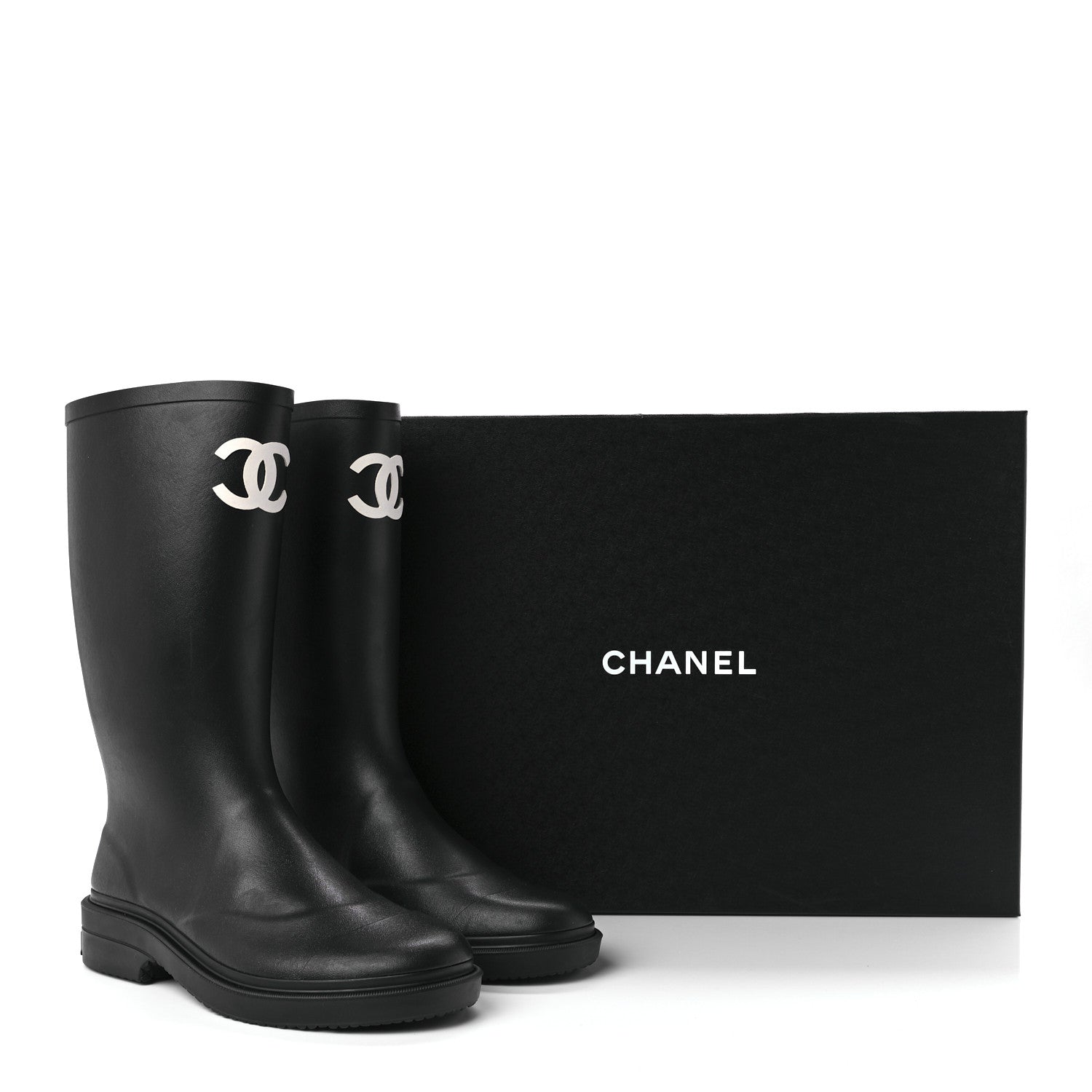 Chanel Caoutchouk CC High Boots 39 Black 11 of 11