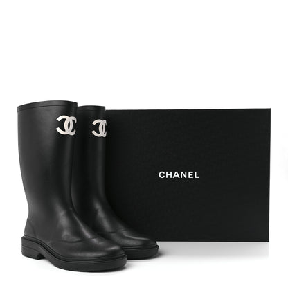Chanel Caoutchouk CC High Boots 39 Black 11 of 11