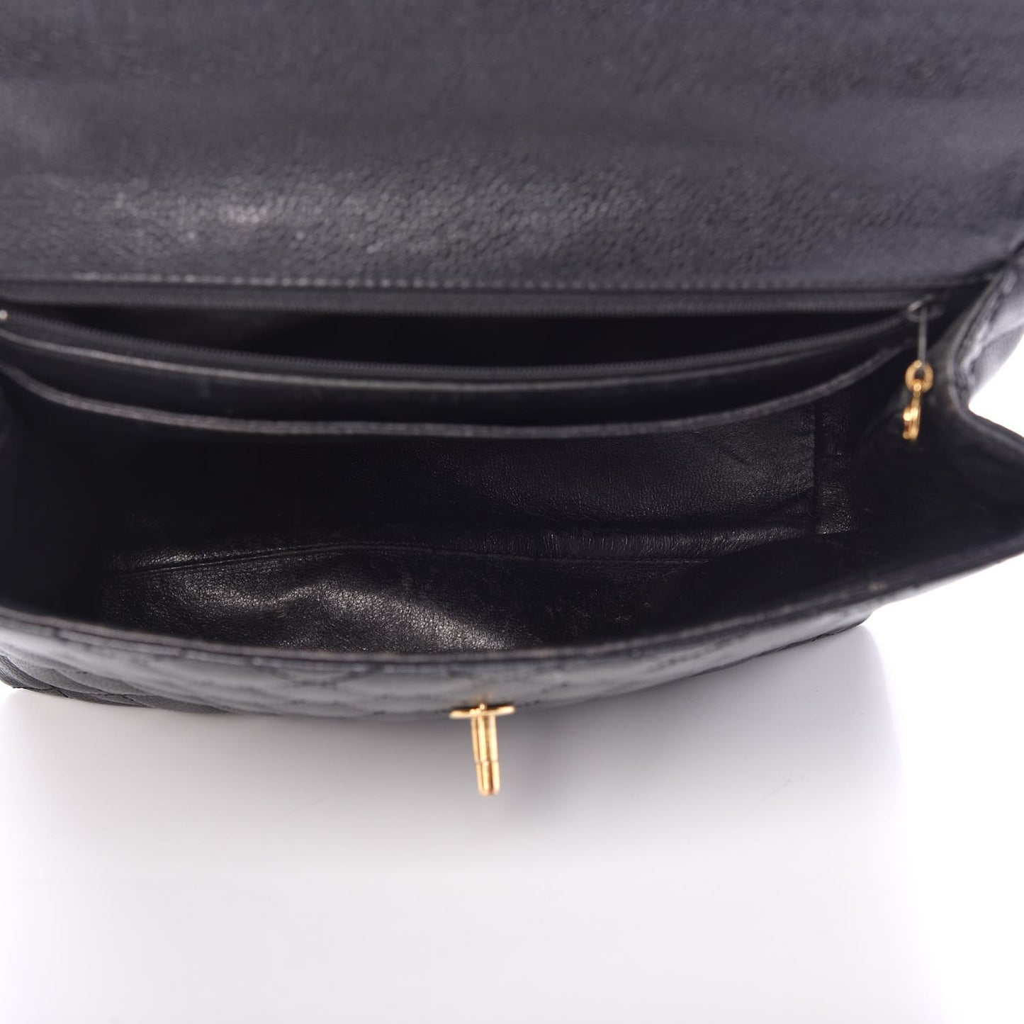 Caviar Quilted Jumbo Kelly Flap Black