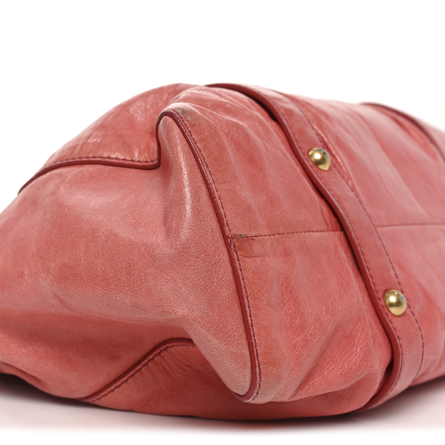 Vitello Lux Gathered Tote Rosa