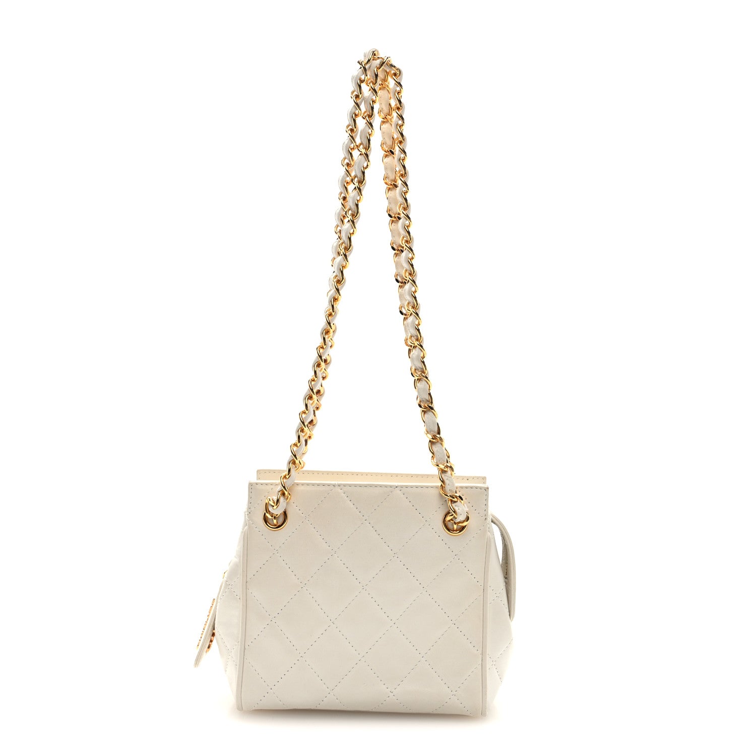 Chanel Lambskin Quilted Shoulder Bag White 1 of 10