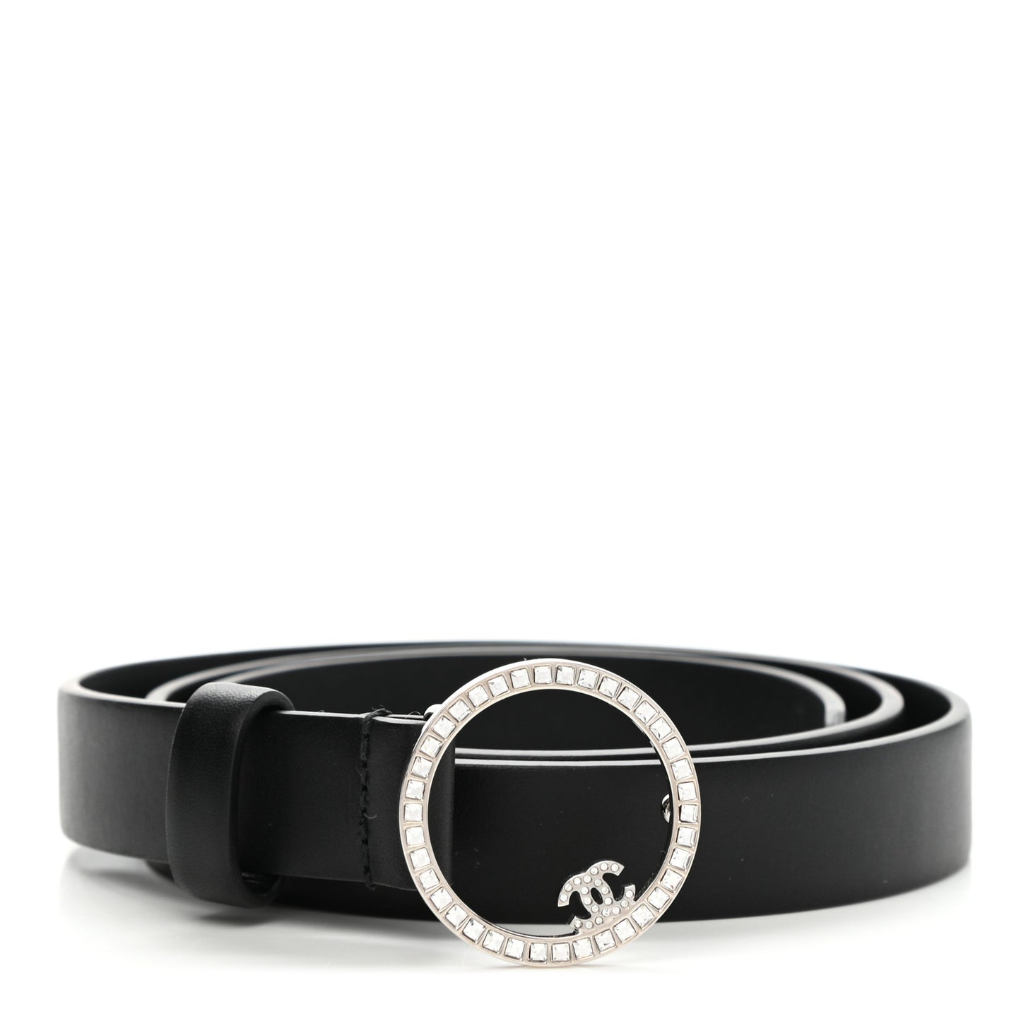 Calfskin Crystal CC Belt 80 32 Black