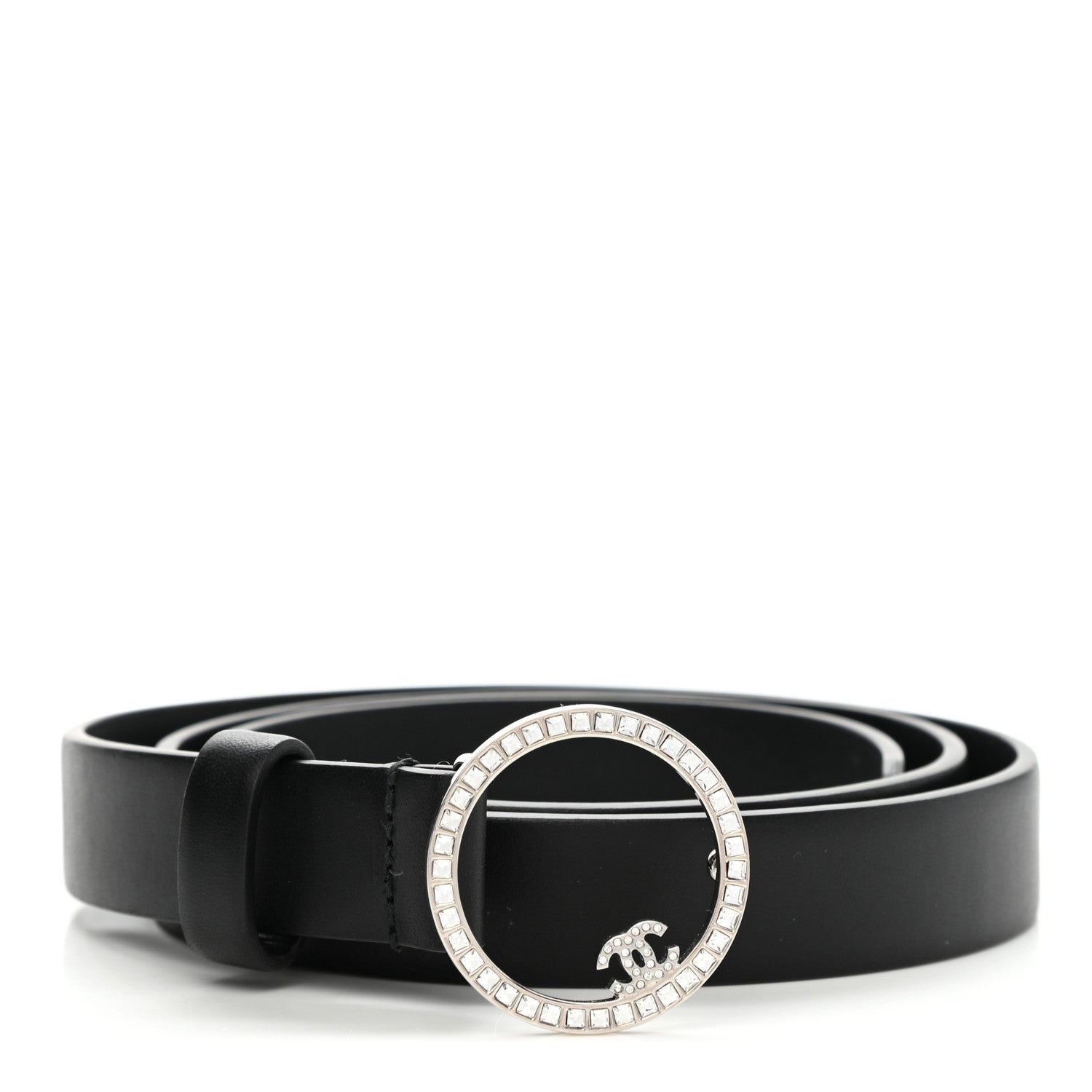 Chanel Calfskin Crystal CC Belt 80 32 Black 1 of 6