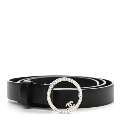 Chanel Calfskin Crystal CC Belt 80 32 Black 1 of 6