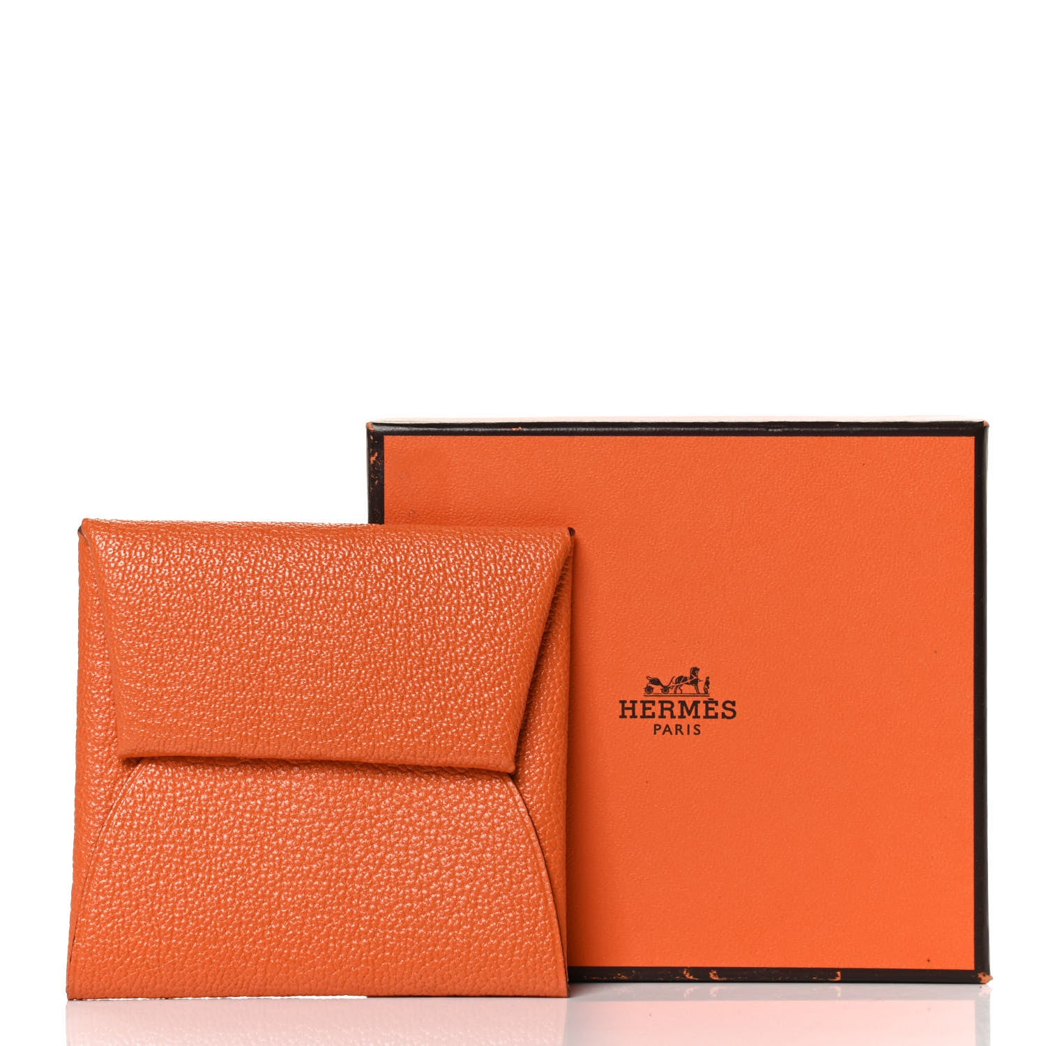 Hermes Chevre Mysore Bastia Coin Purse Orange 7 of 7